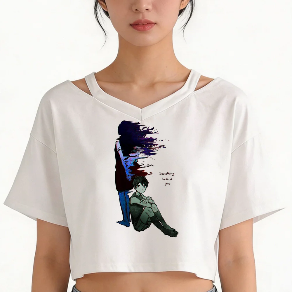 Omori cropped top teen streetwear dollette goth t shirt scene  cheap grunge gyaru baddie