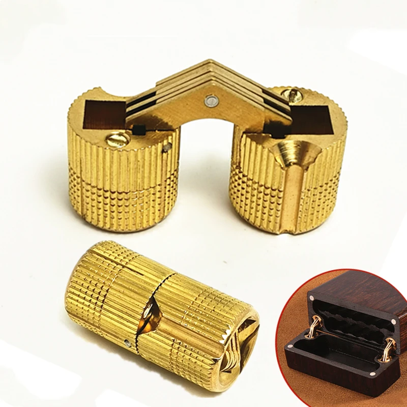 1PC Copper Barrel Hinges 8Mm/10Mm/12Mm/14Mm Installation Invisible Pure Brass Hinges Door Hinges For Furniture Hardware Gift Box