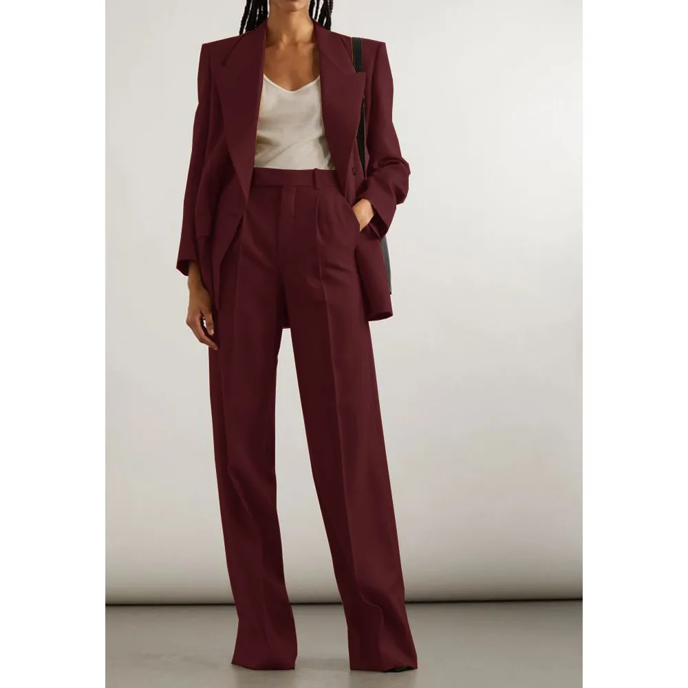 Women\'s Suit Two Piece Suit Single Breasted Elegant Fashion Pants Suit Collar Casual Work Clothes Party Business Pants Suit