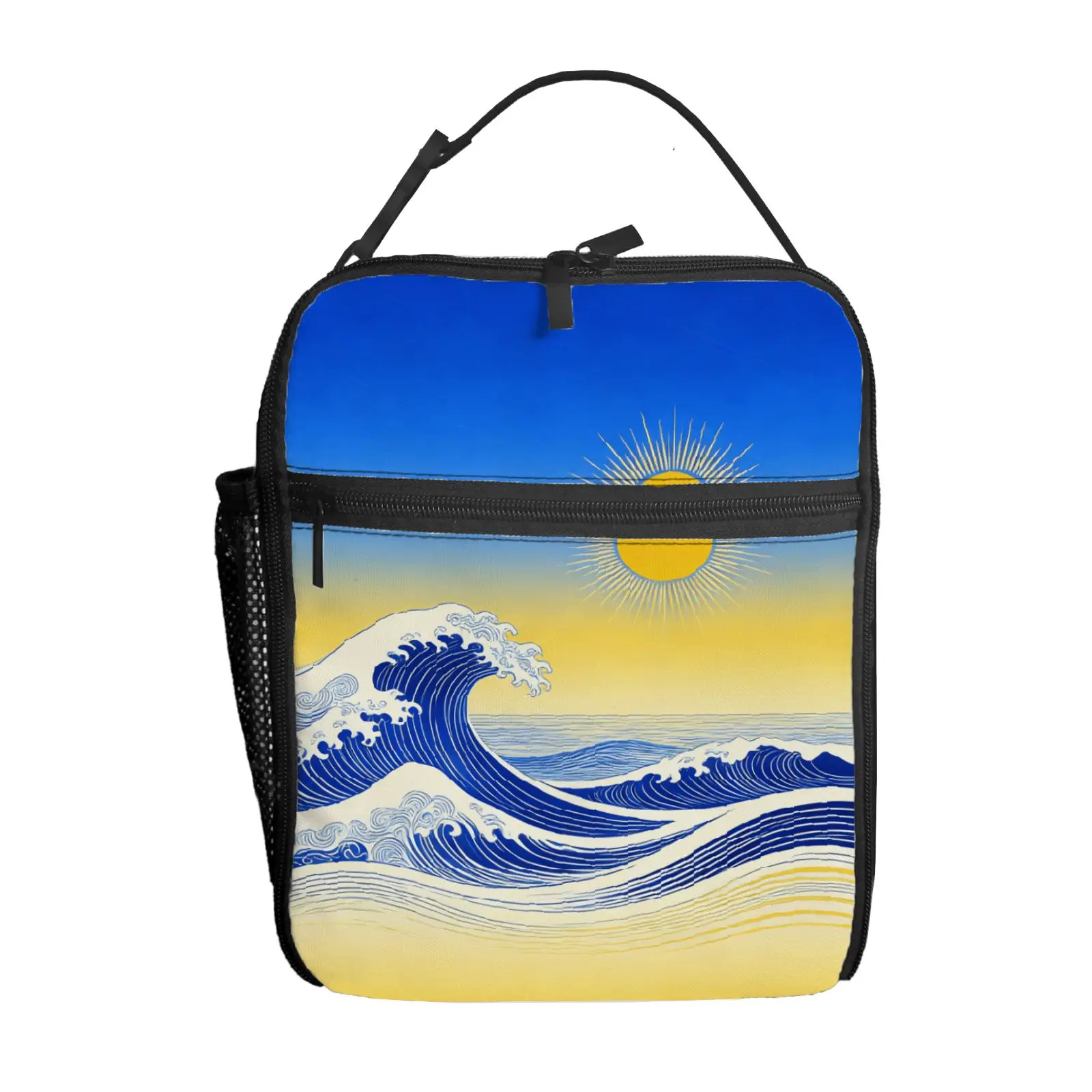 

1 шт. Сумка для обеда с принтом «Пляж и рассвет», высококачественная, милая, повседневная, для вечеринок, пикников, школы, в подарок, для ежедневного использования