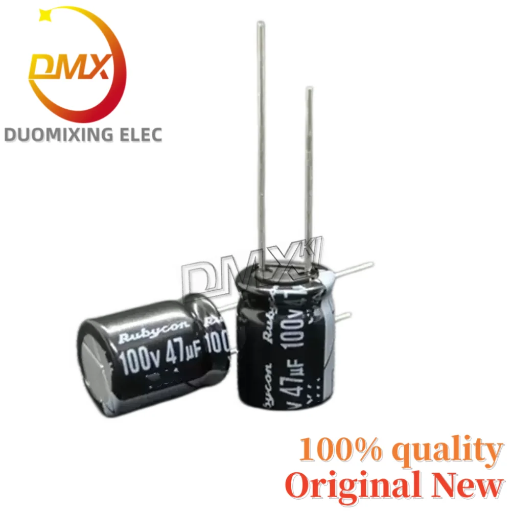 100Pieces/Bag 100% New Original For Rubycon 100V47UF 10*12.5MM High Frequency Low Resistance 47UF 100V Electrolytic Capacitor