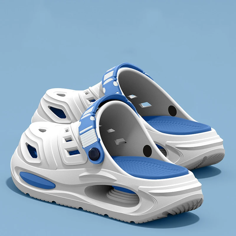 Smile Herren- und Damen-Höhlenschuhe, modische, atmungsaktive Sandalen mit herausnehmbaren Einlegesohlen, rutschfeste, gepolsterte, verdickte, weiche Hausschuhe – Detail 12