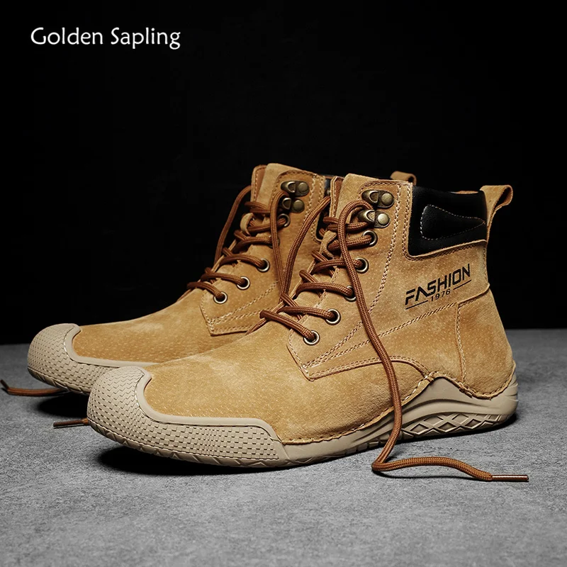 Golden Sapling Tactical Boots Men Casual Winter Shoes Classics Platform Flats Fashion Outdoor Men\'s Boots Leisure Mountain Shoes