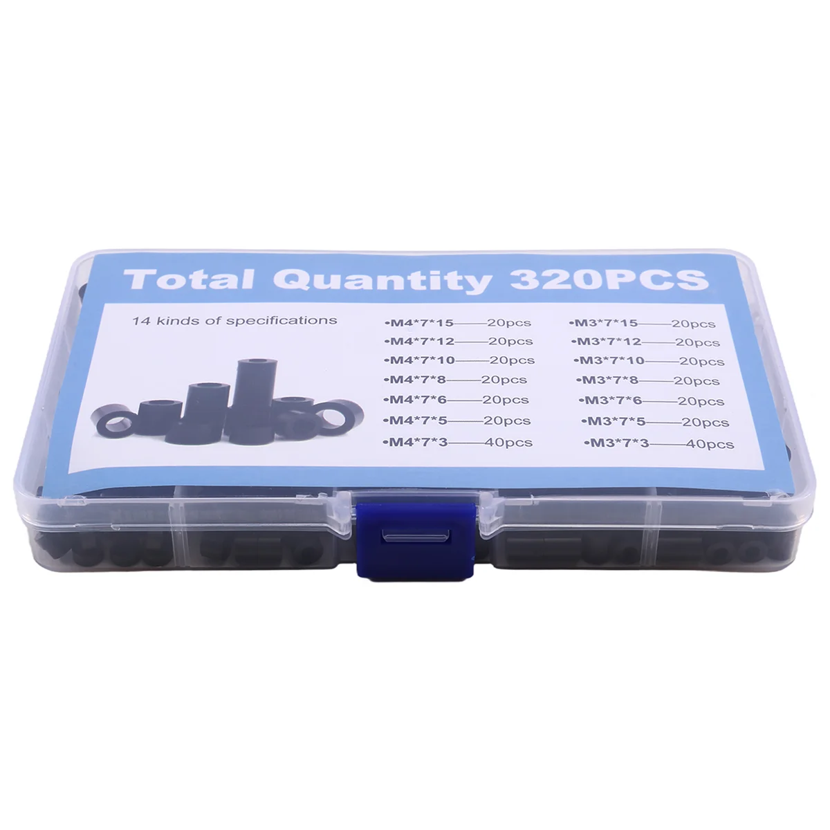 

A002 320 Pcs Straight-Through Hollow Plastic Isolation Column Straight-Through Column Sleeve Insulating Column Set