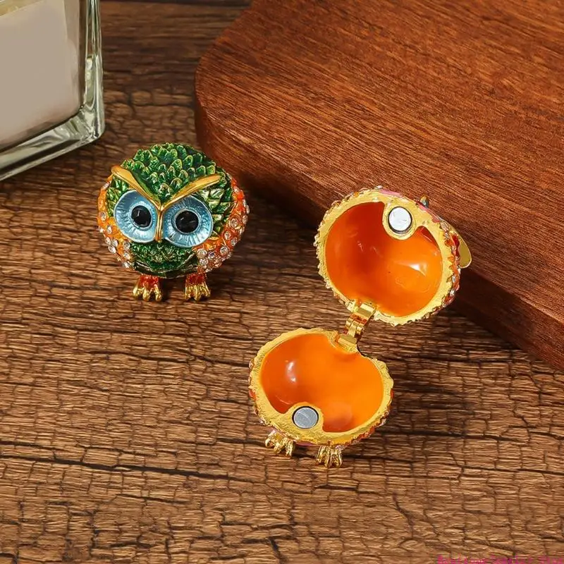 

E1PE Owl Inspire Jewelry Case Alloy Structure Storage for Earrings Bracelets