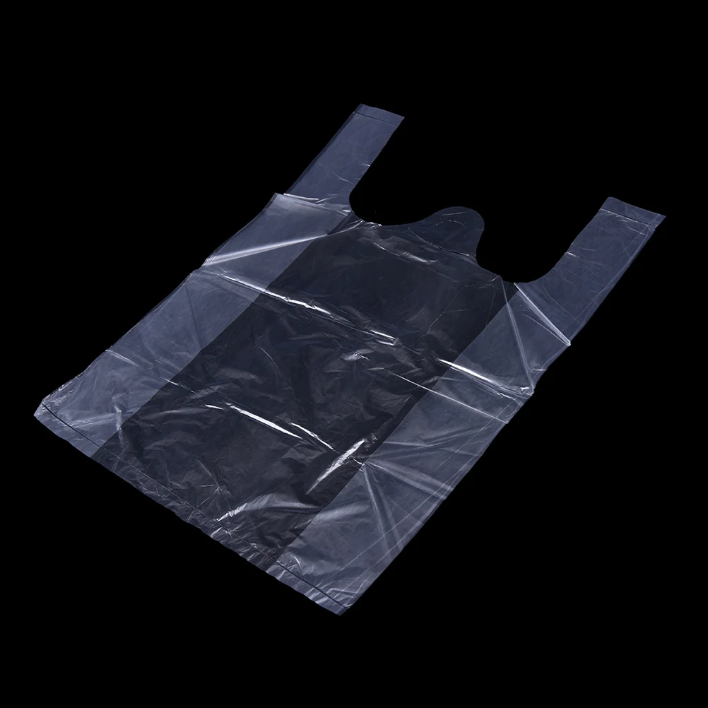 Wholesale 46Pcs/lot Transparent Bags Shopping Bag Supermarket Plastic Bags With Handle Food Packaging