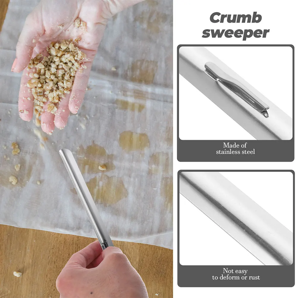 

Silver Desktop Bread Crumb Scraper Aluminum Cleaner Office Catcher Table Sweeper Kitchen Tool Restaurant Equipment Tabletop