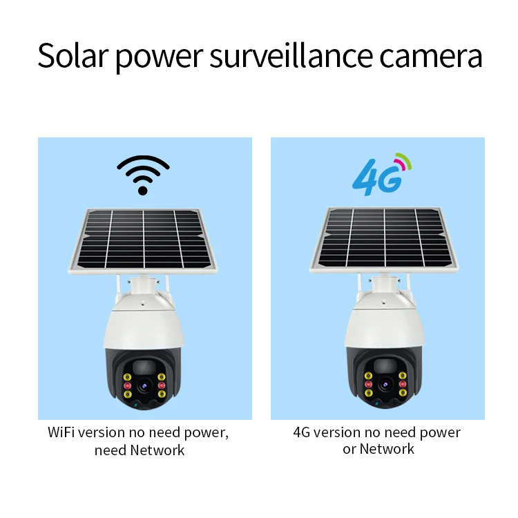 4MP EseeCloud  APP  WIFI IP Camera  Solar Power Wireless PTZ Full Color Home Security Intercom CCTV Baby Monitor