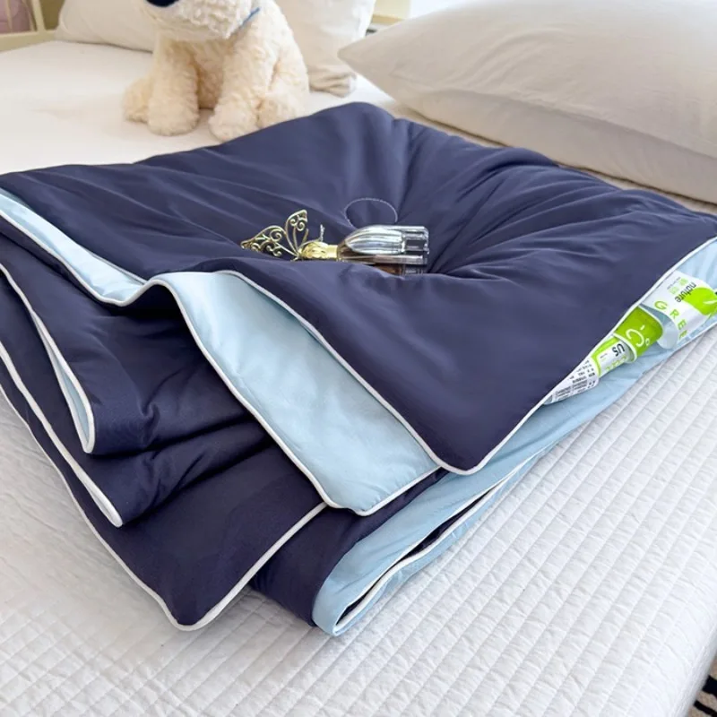 

Summer solid color printing cool silk summer quilt summer cool quilt air conditioner quilt household machine washable