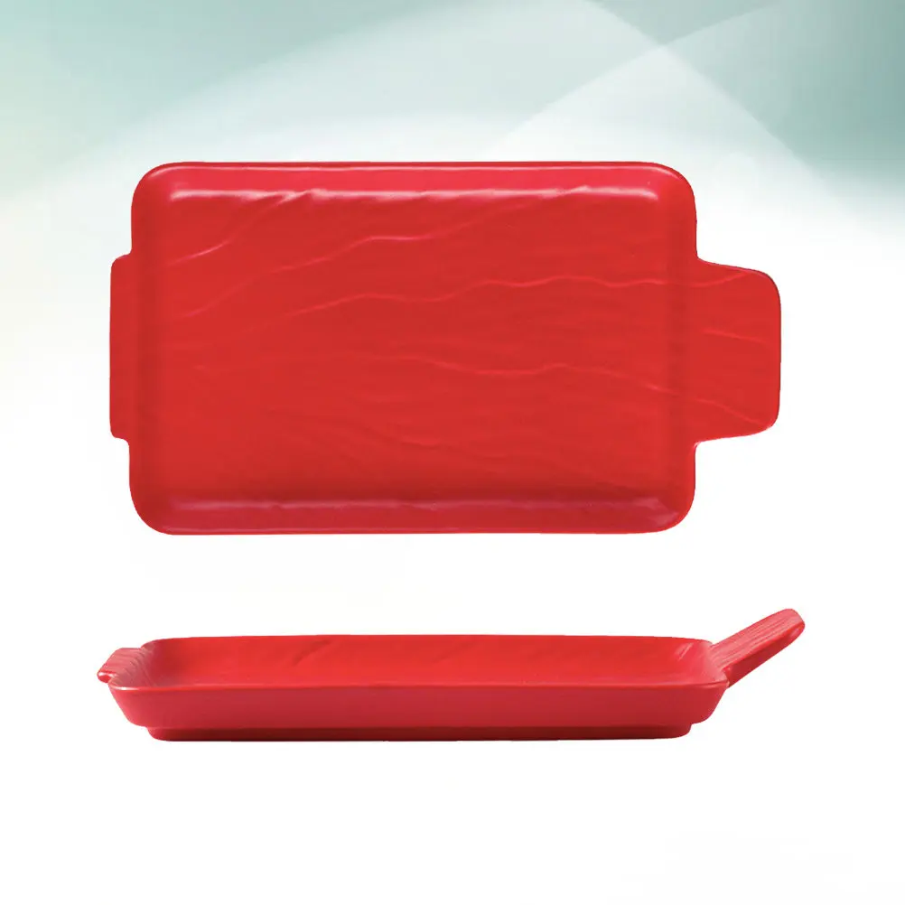 Ceramic Plate Red Elegant Baking Tray Creative Food Serving Dish Suitable for Home Restaurant Western Food Tableware
