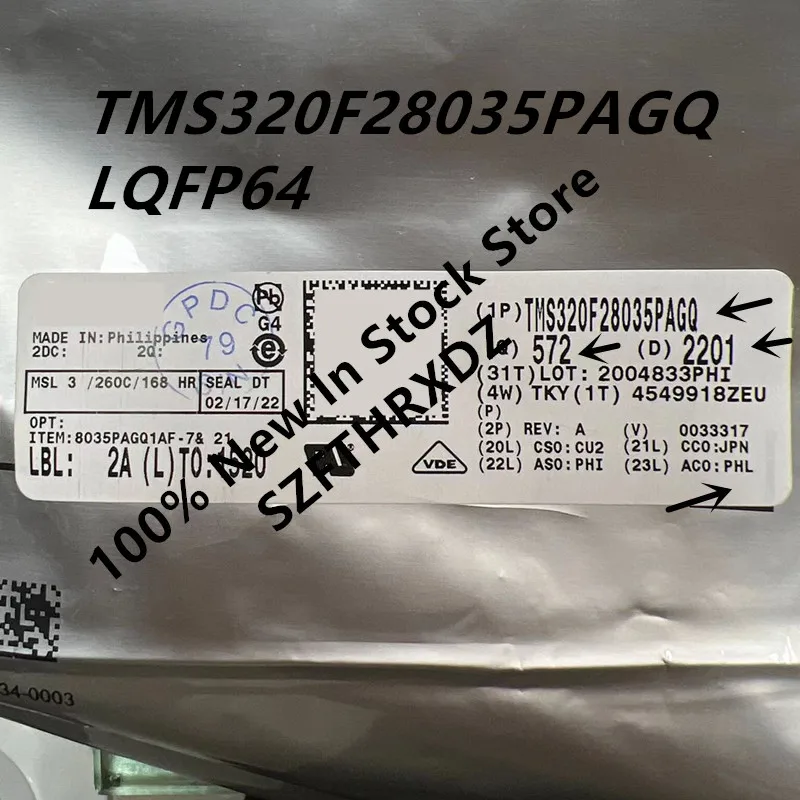 100% NEW ORIGINAL TMS320F28035PAGQ LQFP-64 F28035PAGQ LQFP64 MCU Piccolo Microcntrlr