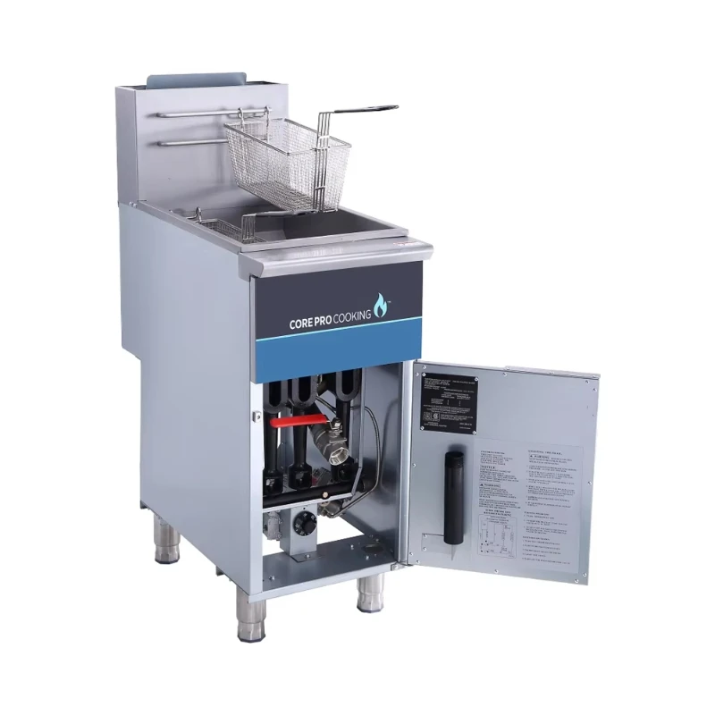 

Commercial Gas Deep Fryer, Professional Floor Model Fryer with 2 Baskets for Fast Food Restaurant & Catering Service