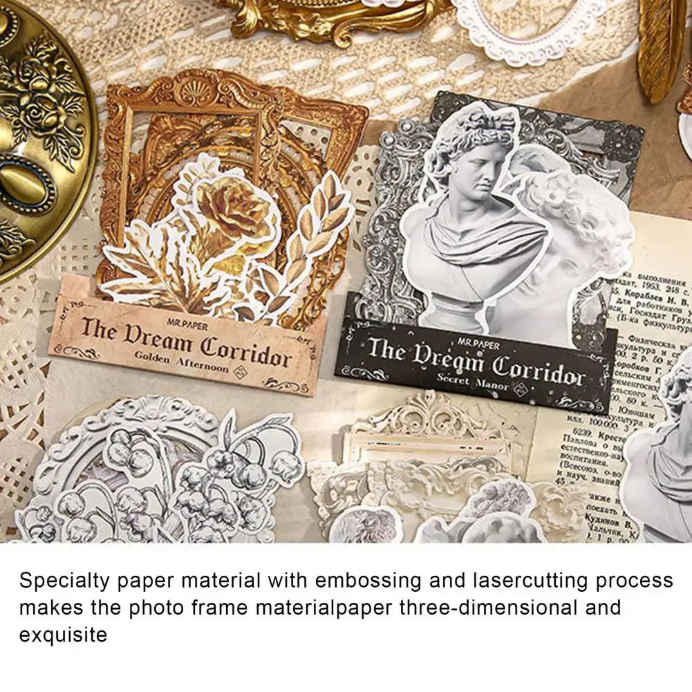 กระดาษพิมพ์ลายรูปปั้นชวนฝันแนววินเทจชุดงานฝีมือกระดาษพฤกษศาสตร์ย้อนยุคกระดาษวินเทจ