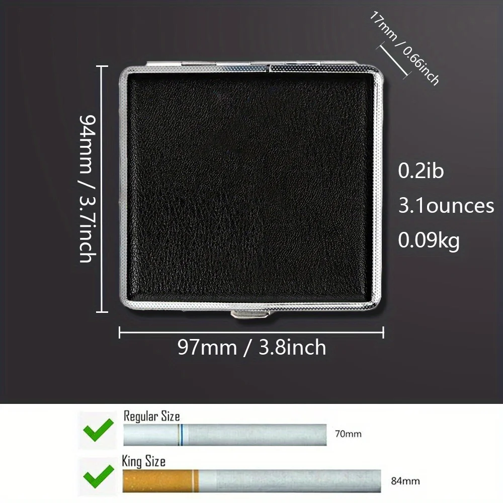 Men's Cigarette Case Elegant Black Pu Cigarette Case With Secure Metal Clasp Vintage Cigarette Case Cigar Protective Cover Chris