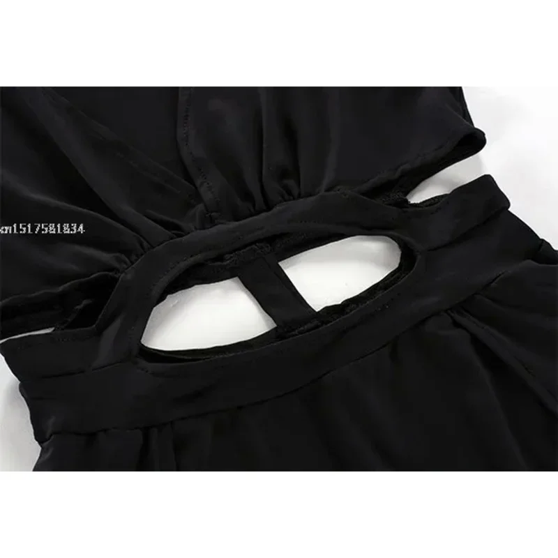 Coslan 2022 Women Sexy Sleeveless V-neck High Slit Hollow Out Bodycon Bandage Dress for NightClub Party Long Wrap Maxi Dress Ves