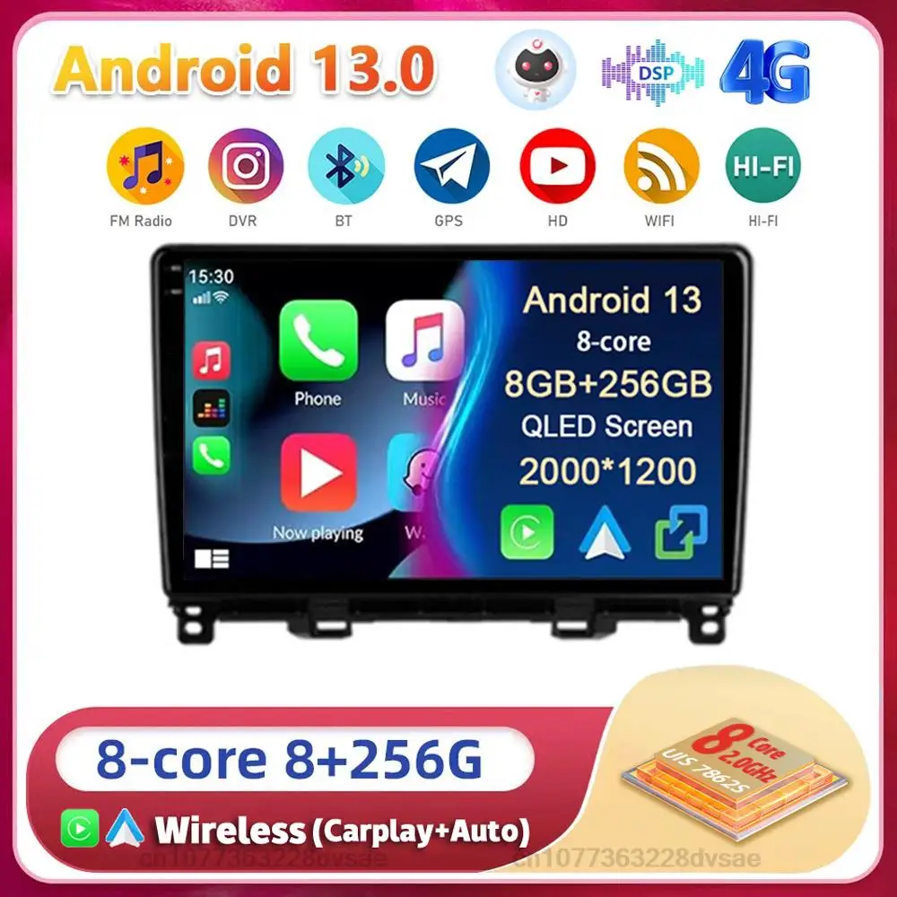 

Android 12 For Honda Jazz 4 Fit 4 2020 2021 Stereo Car Radio 4G Multimedia Video Player Navigation GPS wireless Carplay Auto DSP