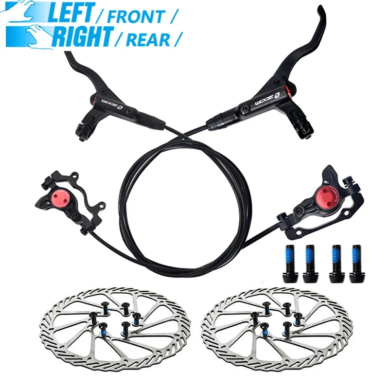 ZOOM Bicycle Hydraulic Disc Brakes Left Front Right Rear Hydraulic Brake 160mm Rotor Double Piston Oil Pressure for XC AM Bike