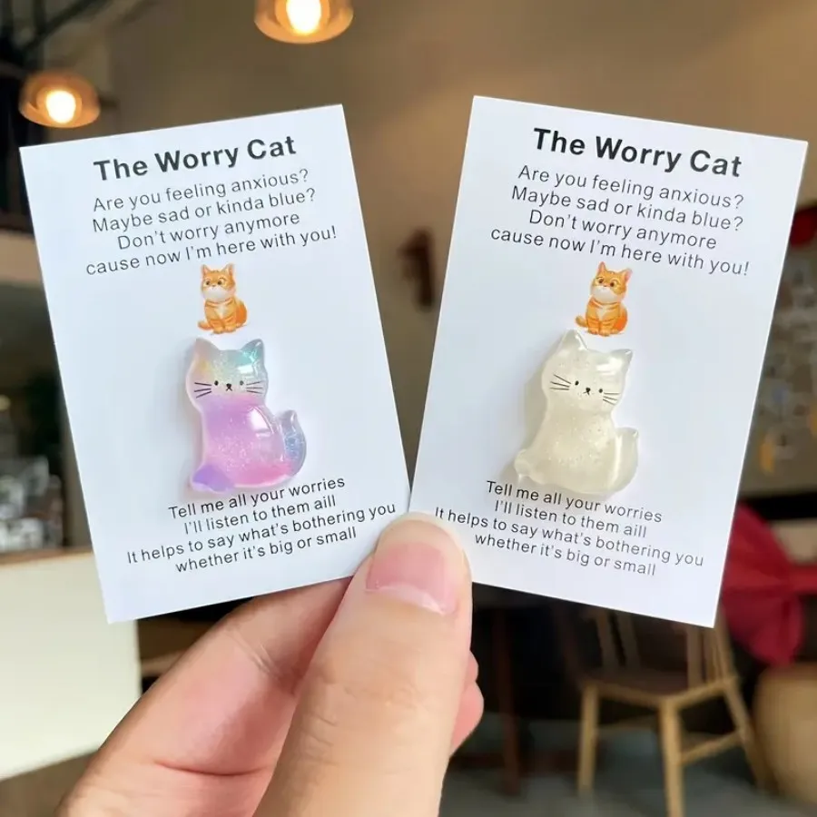 1pcs Inspirational Pocket Hug Card With Fun Emotional Support Cat - Perfect For Anyone In Need Of Encouragement | Ideal Gift For