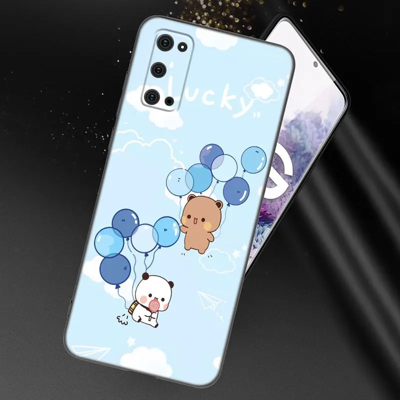 Cute BuBu DuDu Black Silicone Phone Case For Samsung Galaxy S23 S21 S20 FE S24 S22 Ultra S10E S10 S9 S8 Plus