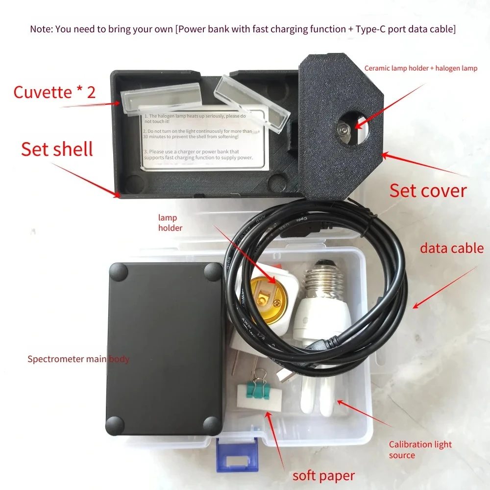 DIY Spectrometer Window Sill Small Garden Spectrometer for Measuring Blue Light, Full Spectrum and Absorption Spectrum