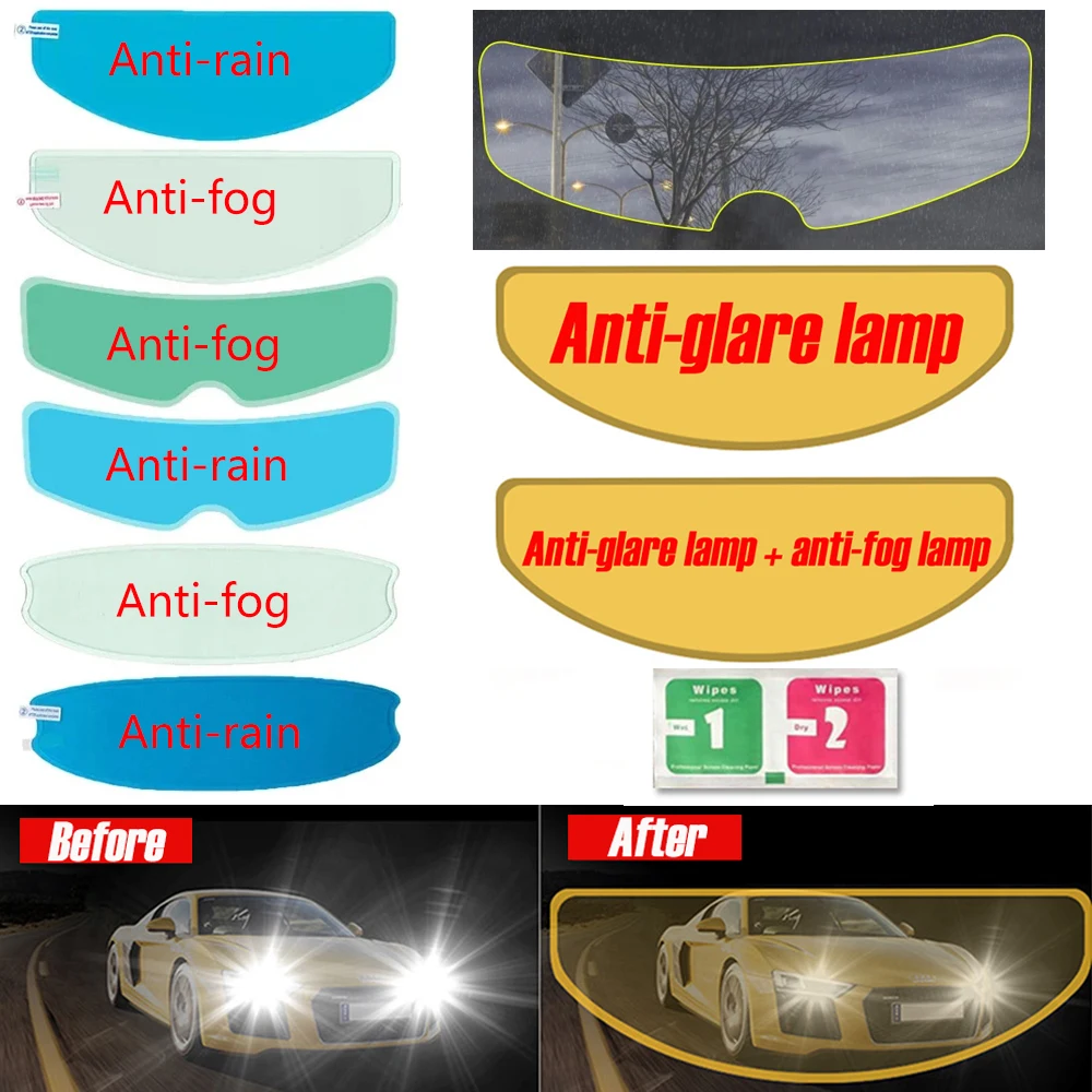 

Motorcycle Helmet Clear Rainproof Anti-fog Anti-glare Visor Film Helmet Lens Durable Nano Coating Sticker Safety Driving Moto