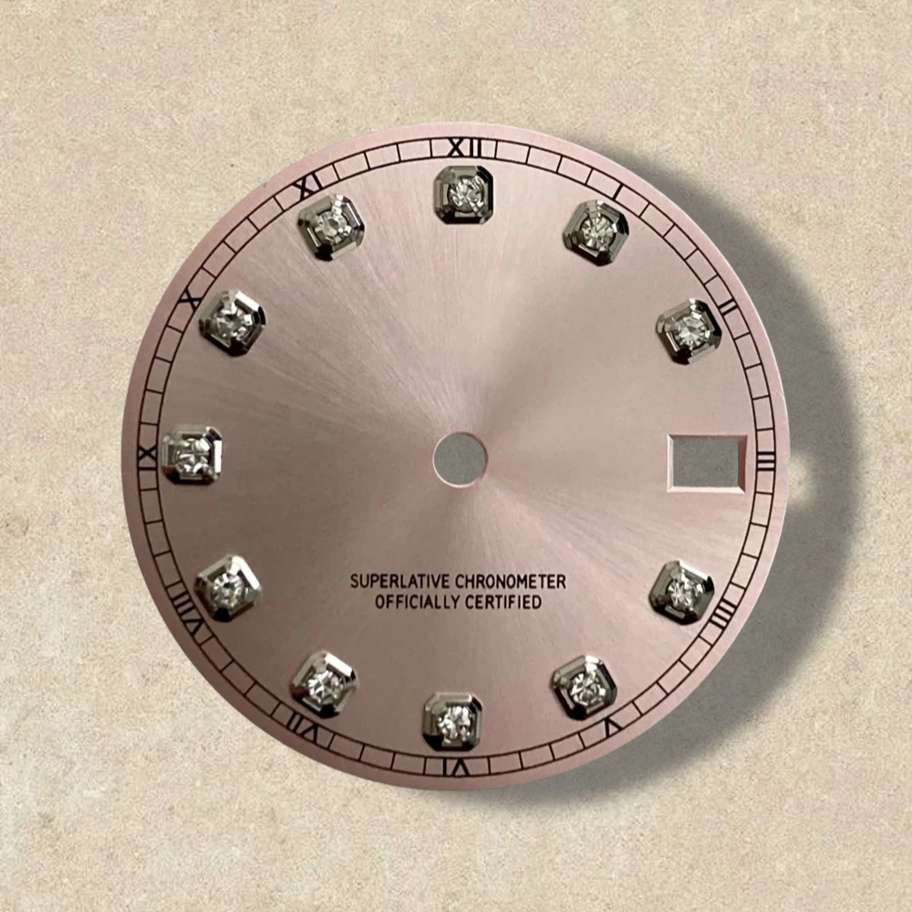 28.5mm S Logo Diamond NH35 Dial Suitable for NH35/NH36 Movement Watch Modification Accessories High Quality NH35 Accessories ﻿
