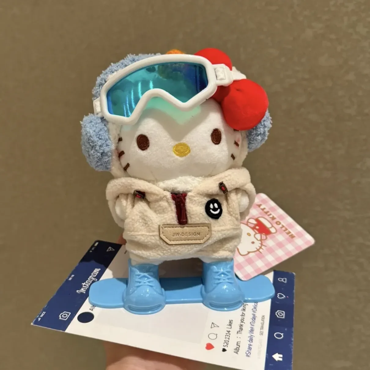 

Sanrio Family Cute Skiing Hello Kitty Melody Cinnamoroll Plush Doll Bag Pendant Key Chain Pendant Gift Hanging ornaments Charm
