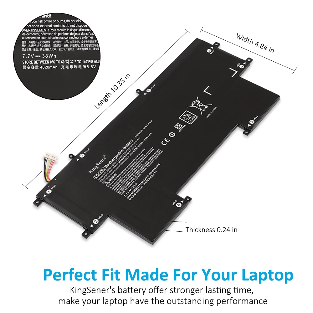 KingSener EO04XL E004XL Battery For HP EliteBook Folio G1 Subnotebook Series 827927-1B1 827927-1C1 828226-005 HSTNN-I73C 38WH