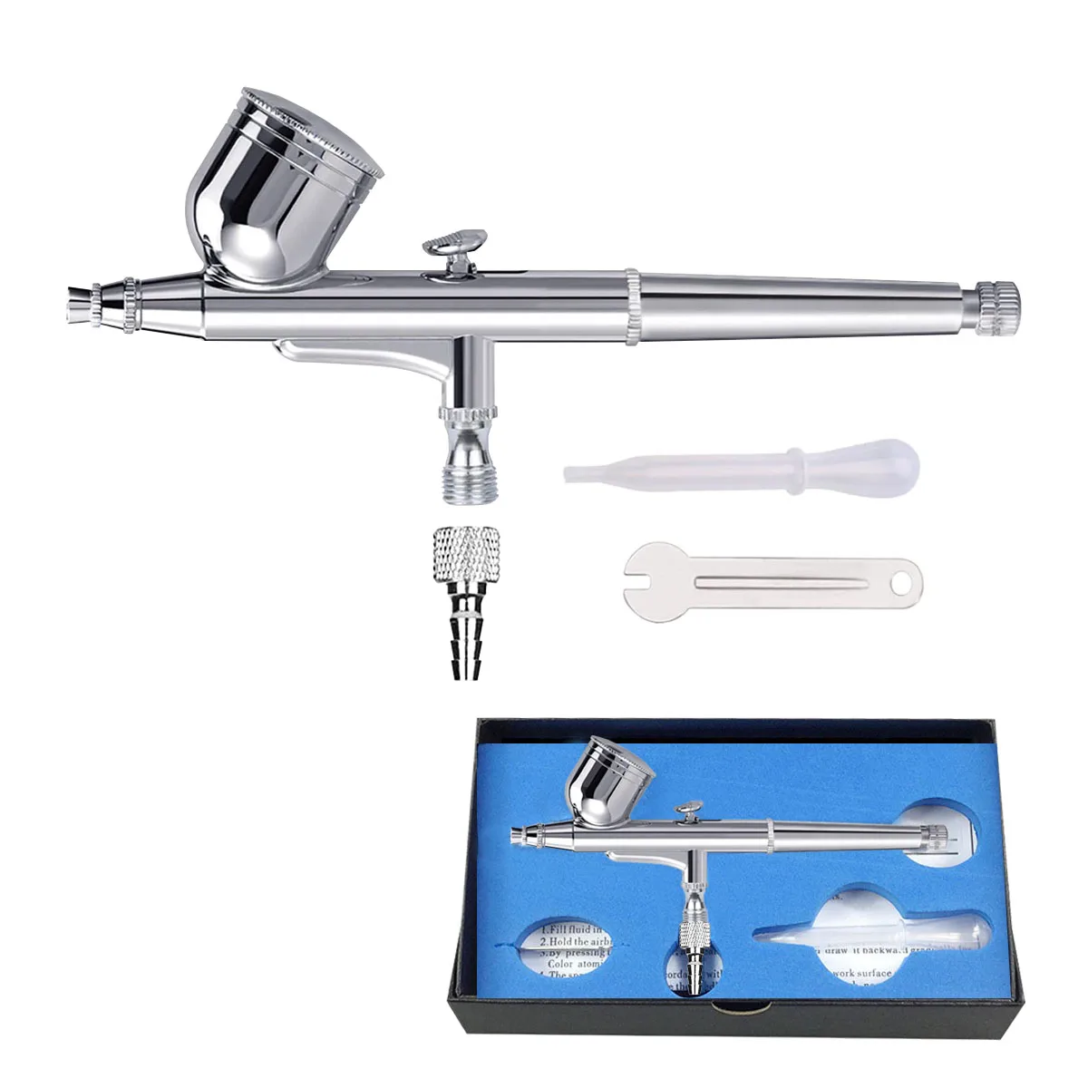 

HD-130 Набор гравитационного аэрографа двойного действия, наконечник 0,3 мм для хобби, модели, художественная татуировка, малювання ногтей, торта
