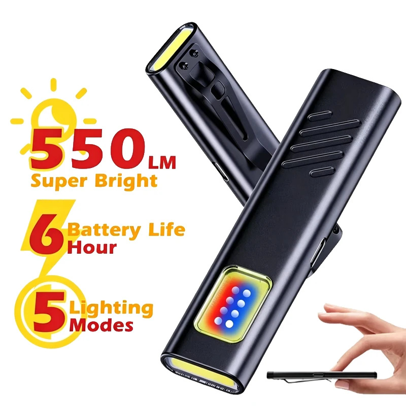 Linterna de Seguridad con Luz Intermitente, Luz de Advertencia Potente, Mini Linterna Portátil para Exteriores, Mantenimiento, Emergencias, EDC, con Clip para Gorra
