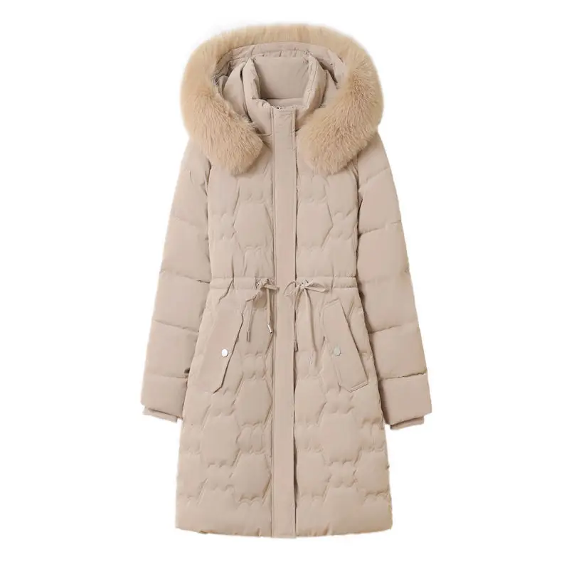 2024 New Winter Jacket Parkas Women Coat Fur Collar Hooded Overcoat Female Jacket Thick Warm Cotton Padded Puffer Parka Outwear