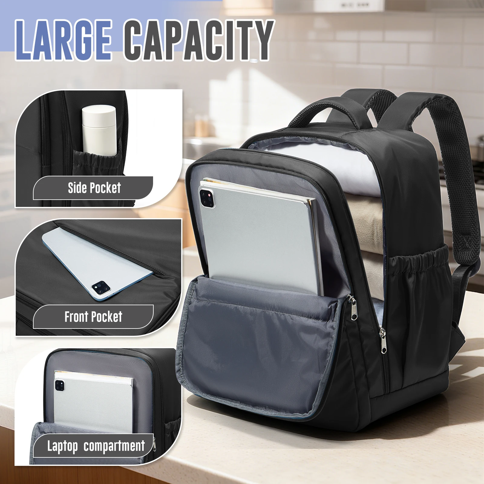 경량 여행용 캐리온 백팩 - 항공사 승인 라이언에어 기내 백팩 좌석 밑 수하물 노트북 백팩 여성 남성용