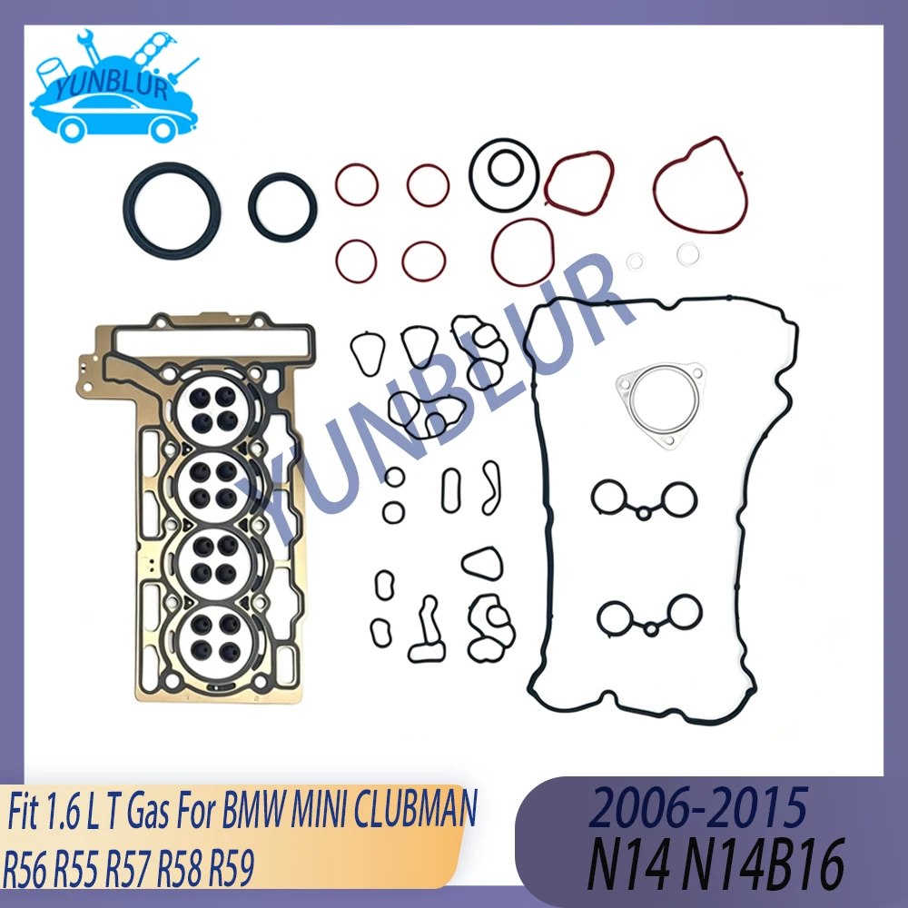 Engine Full Cylinder Head Gasket Set Fit 1.6 L T Gas 06-15 N14 N14B16 For BMW MINI CLUBMAN R56 R55 R57 R58 R59 N14B16A N14B16AC
