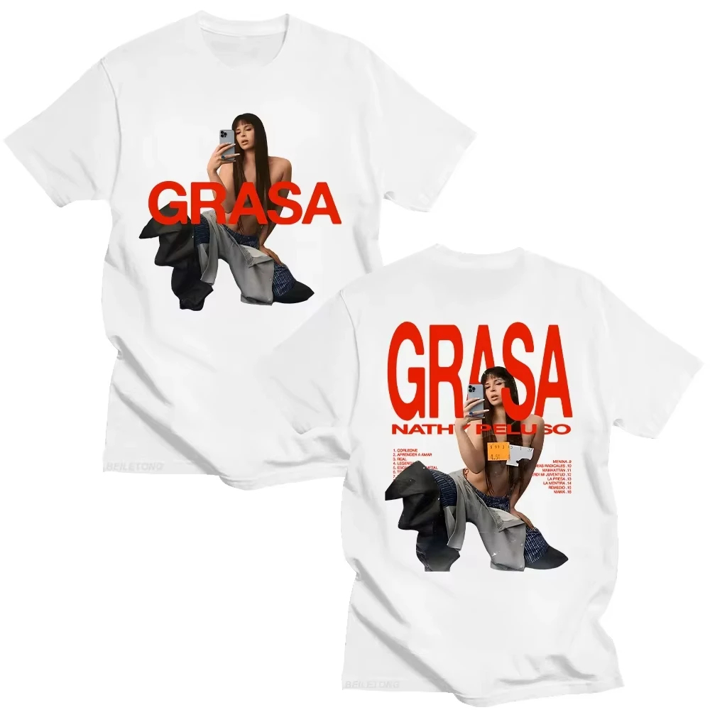 تي شيرت نسائي موضة 2025 Nathy Peluso Grasa تي شيرت بتصميم جمالي للرجال تي شيرت Nathy Peluso هدية مثالية للمروحة قصيرة