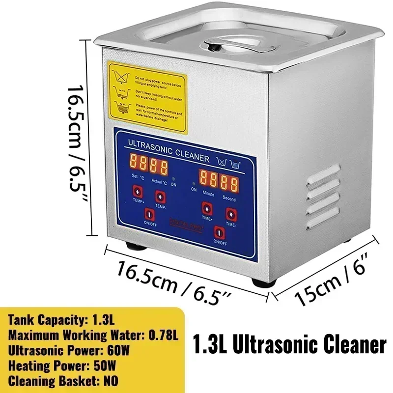 SIHAO Ultraschall-Reinigungsgerät 0,8L-30L, Edelstahlgehäuse mit Digitaler Zeiteinstellung & Heizfunktion, Effizienter Reiniger für Schmuck und Persönliche Accessoires 8