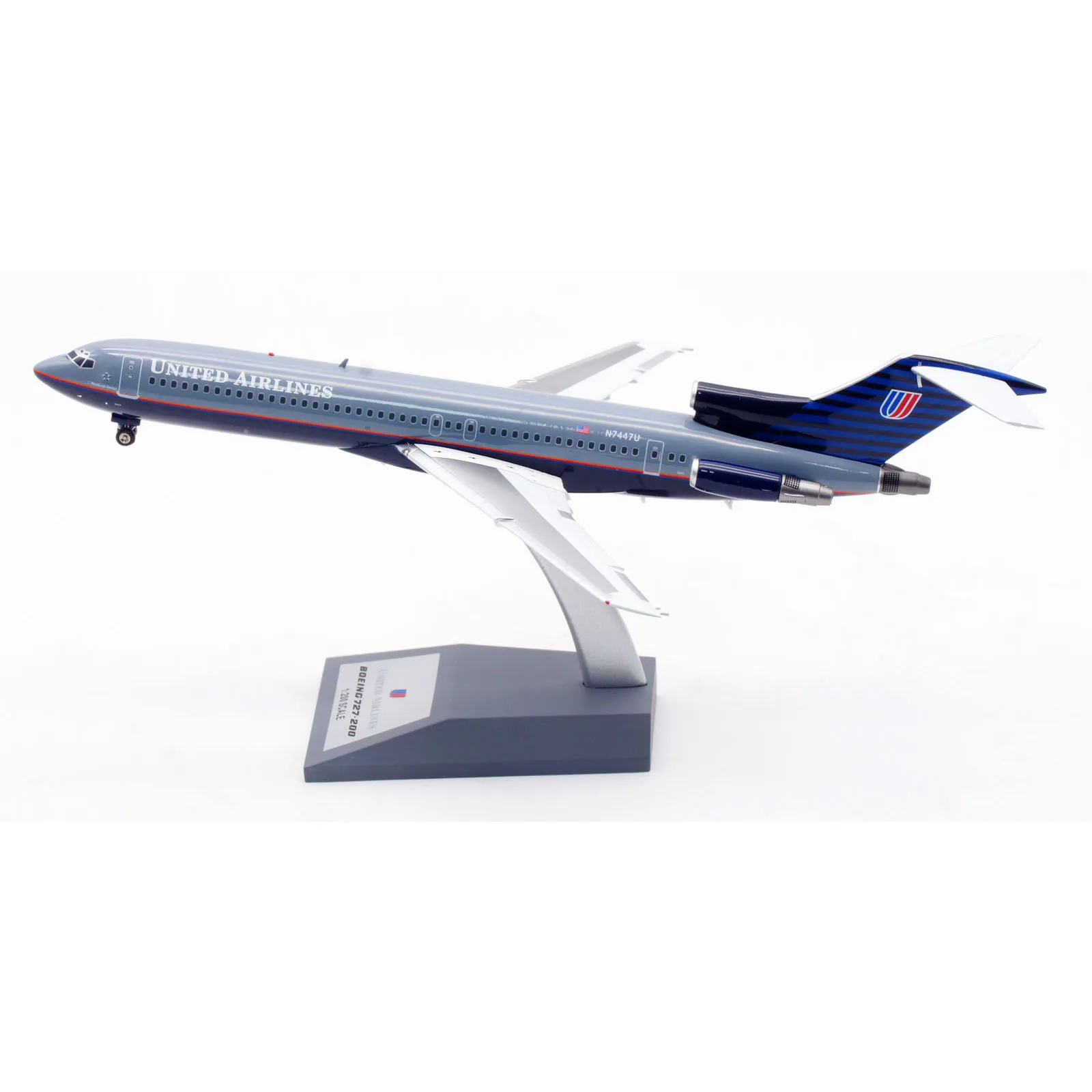 IF722UA7447 Alloy Collectible Plane Gift INFLIGHT 1:200 United Airlines Boeing B727-200 Diecast Aircraft Jet Model N7447U