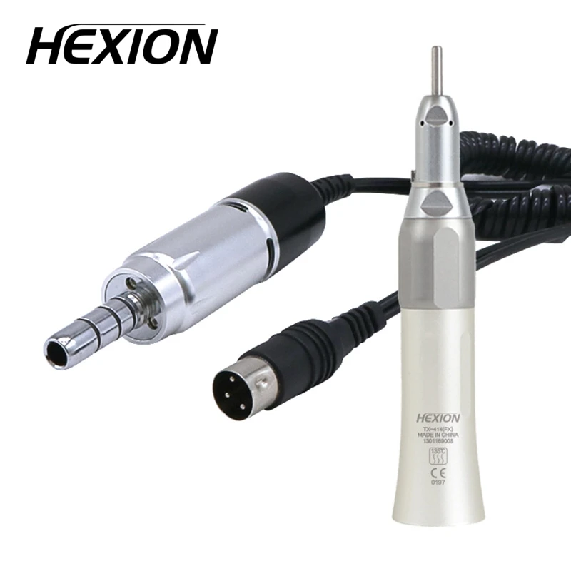 HEXION E-Type Dental-Niedrigdrehzahl-Mikromotor-Set – 35000 U/min, 1:1-Übersetzung – Gerades/Abgewinkeltes Handstück für Laborpolier-Elektromotor – Detail 7