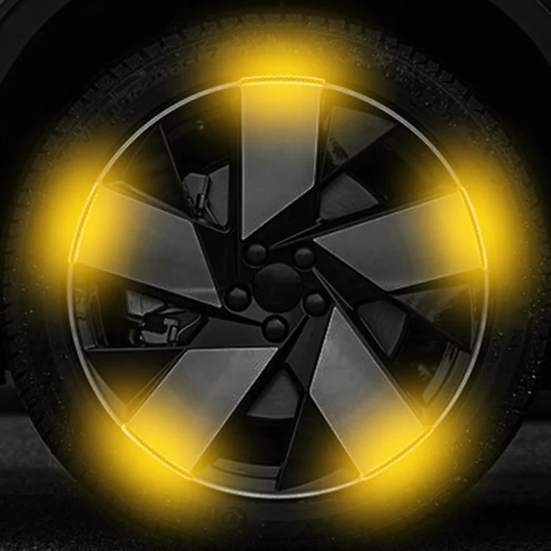 20PCS Reflective Stickers For Car Wheels Night Fluorescent Tire Safety Warning Stickers Personalized Decorative Car Stickers