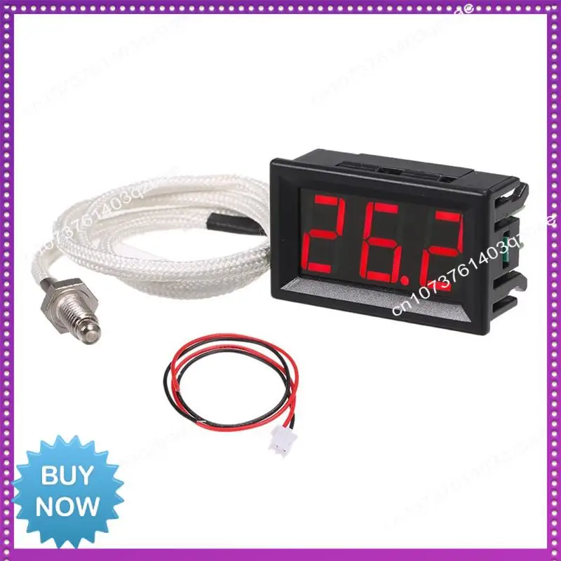 Hot Ltem Industrial High Temperature K-Type M6 Thermocouple Thermometer DC12V -30-800℃ Digital Temperature Meter Tester Reusable
