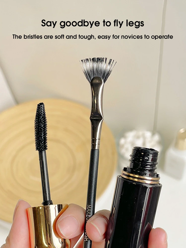 Folding fan mascara brush soft hair flat head urgent brush root clear lower mascara brush