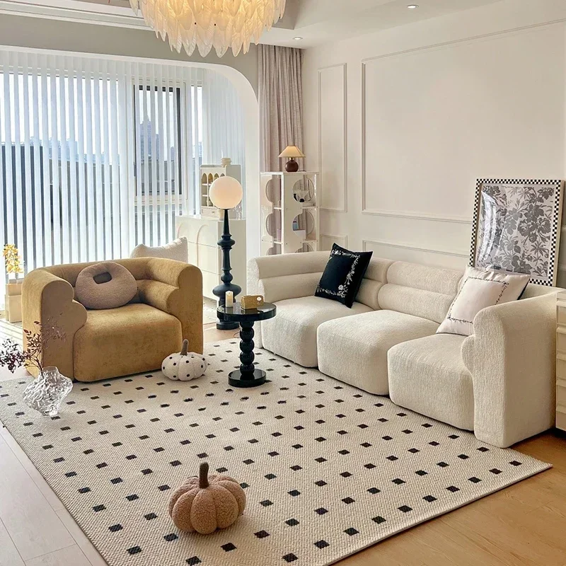

Italian minimalist sofa, cream style, light luxury, wabi-sabi small apartment, modular combination fabric