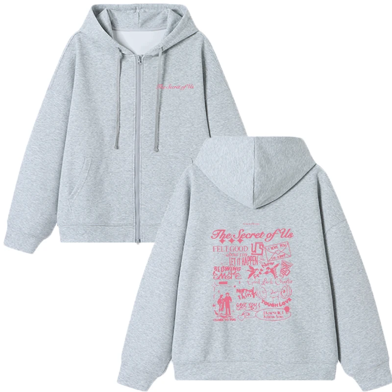 Gracie Abrams The Secret of Us Double Sided Printed Zipper Hoodie Men women Fashion Oversized Coat Autumn Winter Casual Jacket
