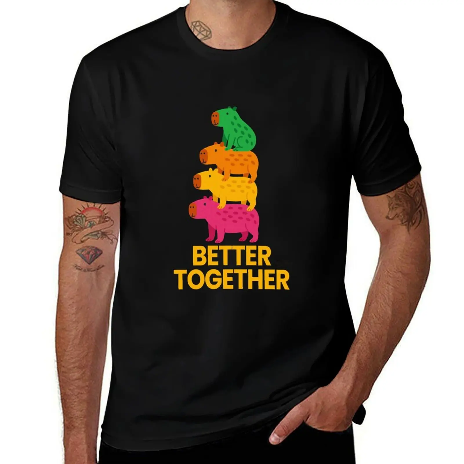 

Capybara Tower: Better Together T-Shirt basketball graphic tees custom t-shirts mens fashion