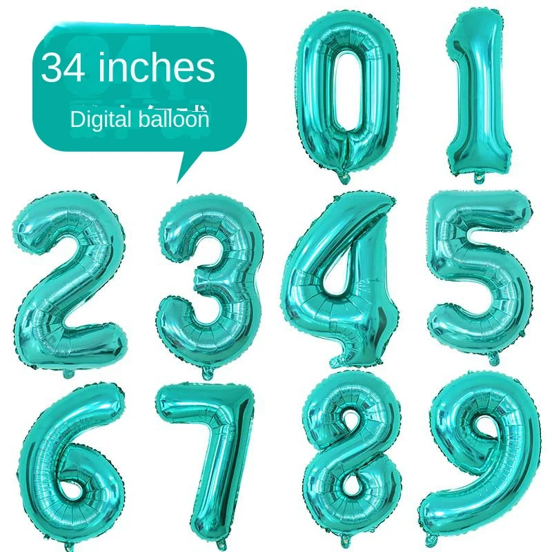 

Birthday Party Decoration Number Balloon Helium 0-9 Happy Wedding Shower Large Figure Globos 34 Inch 90cm Tiffany Blue Big Foil