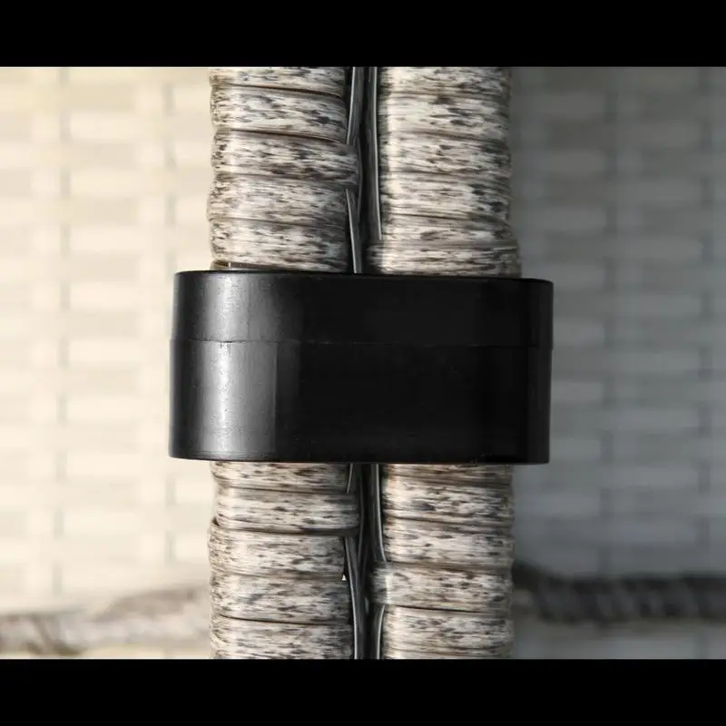 طقم جلوس خارجي مكون من 4 قطع من الخيزران للفناء أو الحديقة أو سطح السفينة - أثاث أنيق ومريح للاسترخاء #6