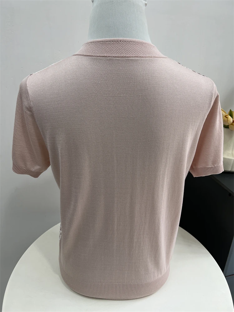 Ele Mom Summer Wear Chinese Sle National Flag Dr Collar ort Sve Silk T-irt Middle Aged And ly Women's Cl...