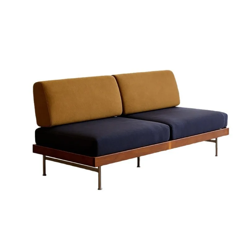 French retro fabric sofa, living room home small apartment designer wabi sandy wind dopamine straight row module sofa