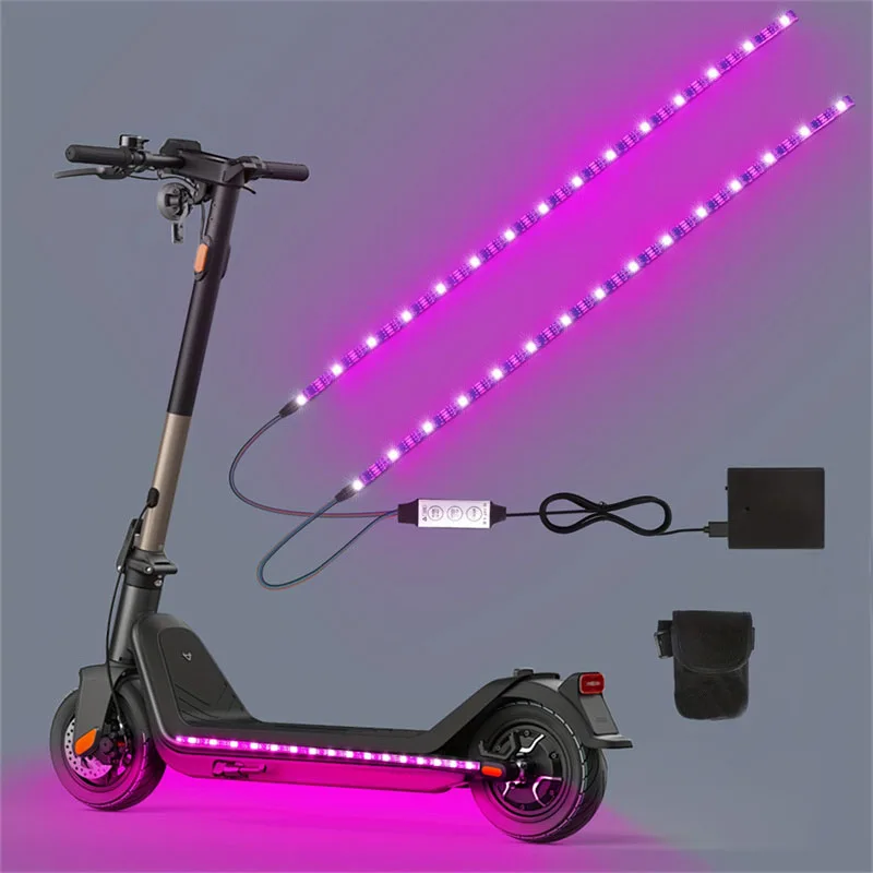 مقاوم للماء سكوتر LED قطاع سكيت الدراجة مرنة ديود الشريط سكوتر كهربائي السلامة ليلة ركوب ضوء مصباح هدية الكريسماس #2