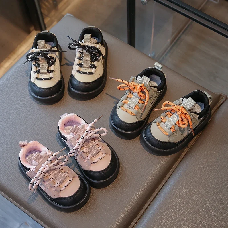 

2026 Spring New Children Shoes Pu Leather Kids Sneakers Baby Toddler Shoes Comfortable Soft Girls Casual Shoes