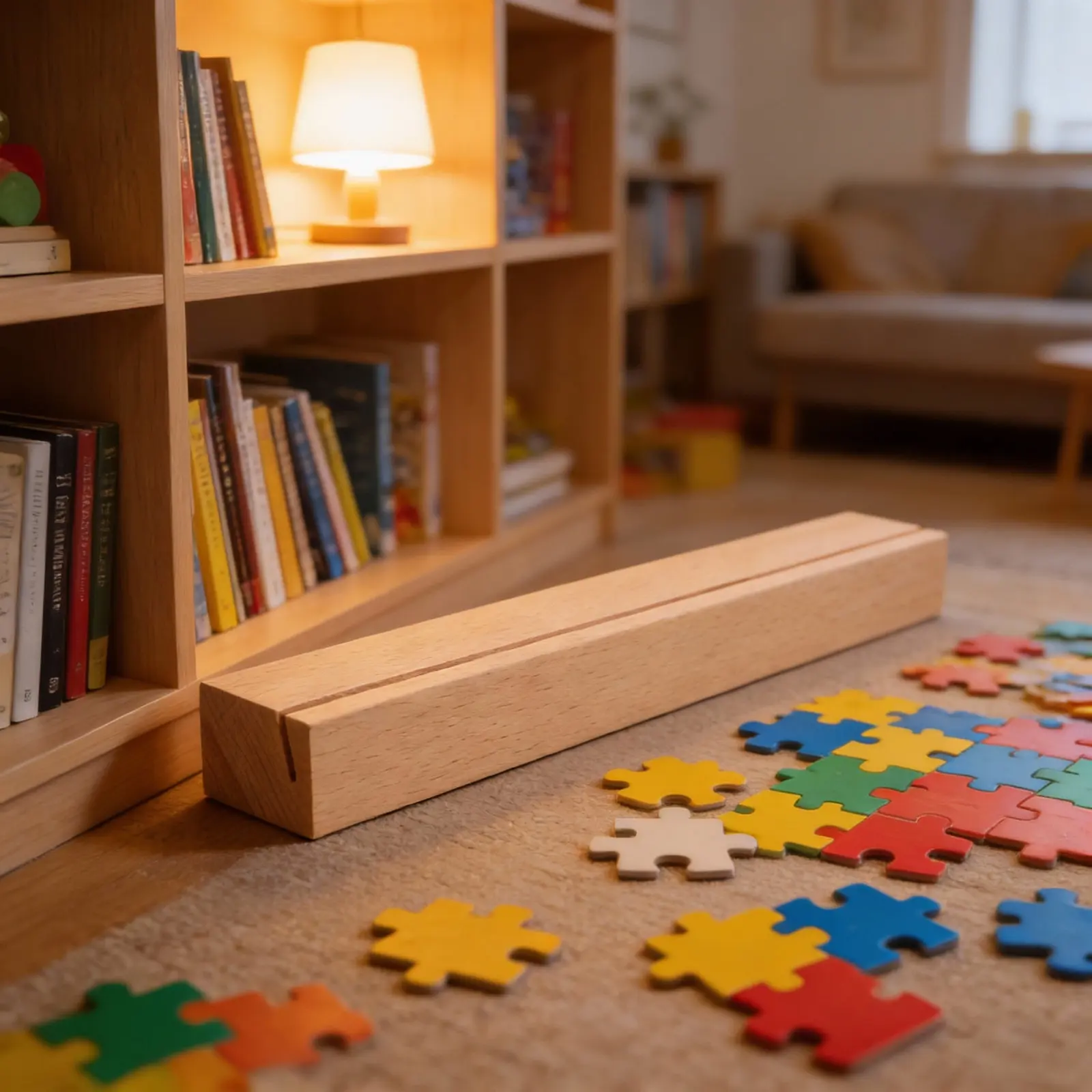 

Wood Puzzle Box Lid Stand Holder Display Rack for Kids Adults Space Saving Tabletop Easel Storage Organizer Puzzle Accessories